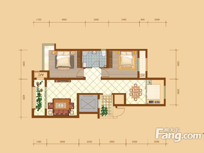 包頭裝修方案包頭昆河壹號(hào)93.72㎡