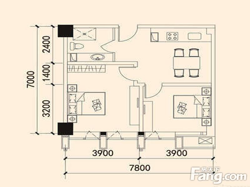 包頭裝修方案包頭禧瑞都·禧福廣場75㎡