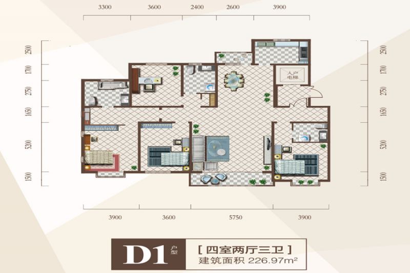 包頭裝修方案包頭濱河風景226.97㎡