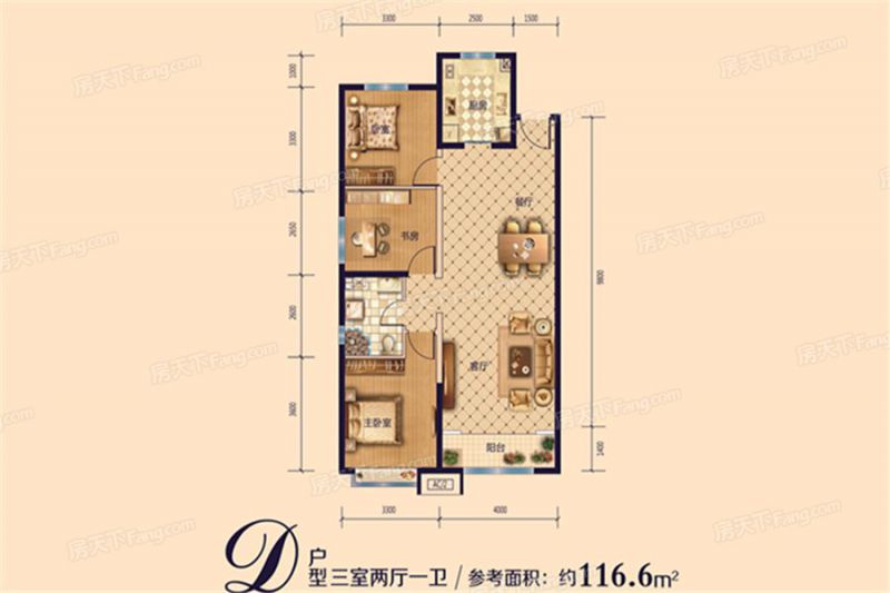 包頭裝修方案包頭富力華庭116.60㎡