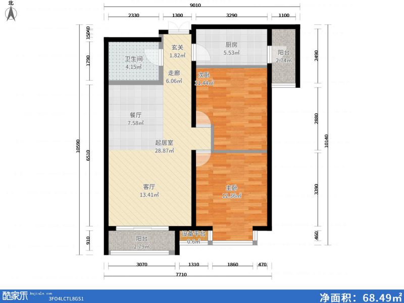 包頭裝修方案包頭凱旋中央公園95㎡