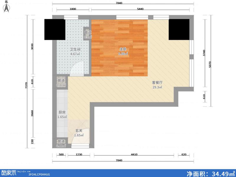 包頭裝修方案包頭萬達(dá)廣場51㎡