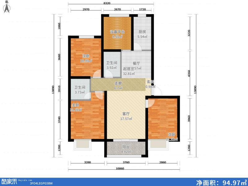 包頭裝修方案包頭濱江國際117㎡