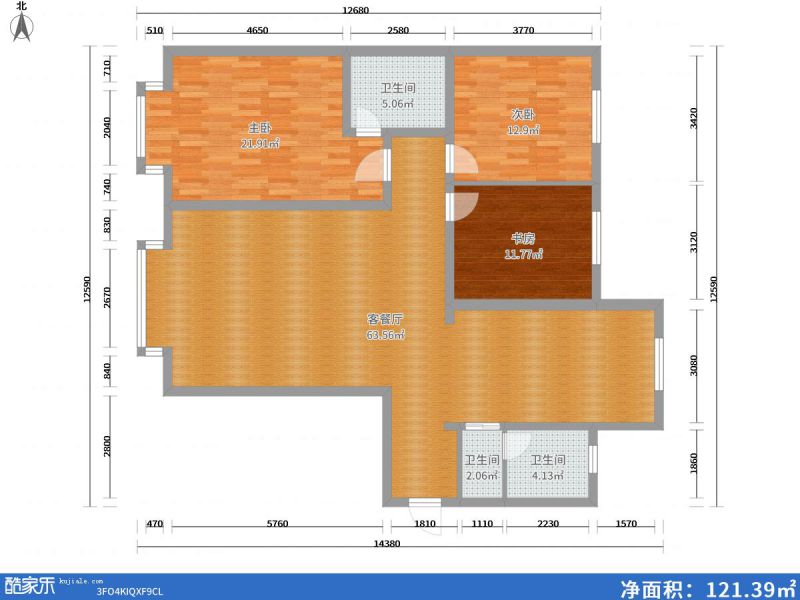 包頭裝修方案包頭電力佳苑152㎡